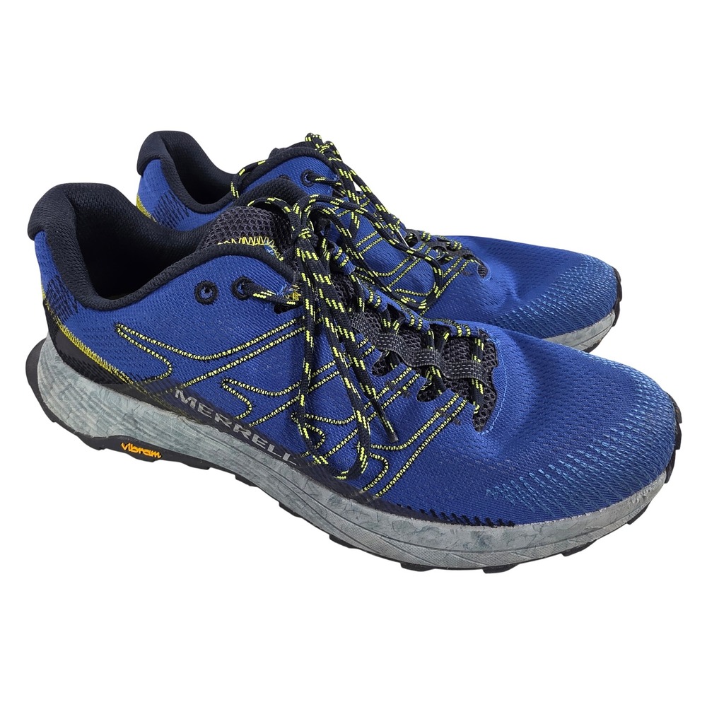 Merrell Moab Flight Mens Trail Running Shoes Blue Yellow J066747 Size 11.5